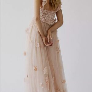 LoveShackFancy Pink Lace Tulle Dress